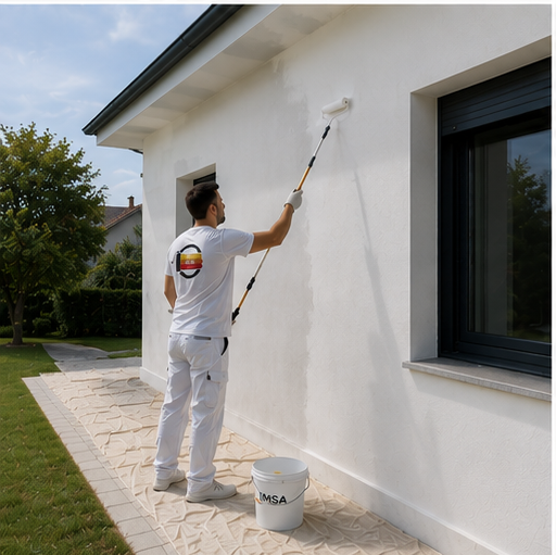 pintor pintando fachadas vivienda